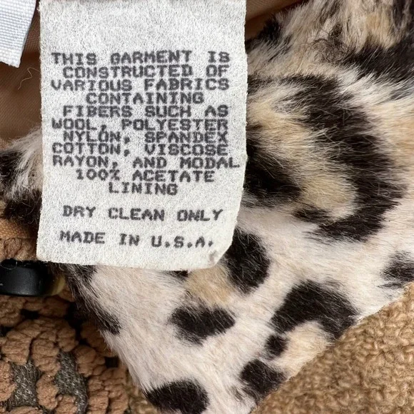 CONCINNO Patchwork Vintage Vest Leopard Collar Women's Size M Button Front - Picture 5 of 7